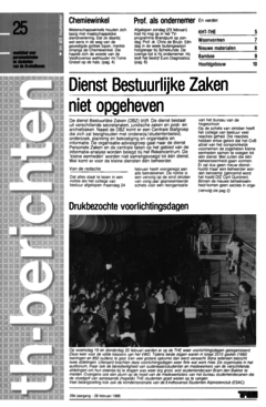 Voorzijde van magazine: TH berichten 25 - 28 februari 1986