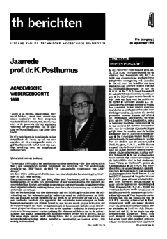 Voorzijde van magazine: TH berichten 4 - 20 september 1968