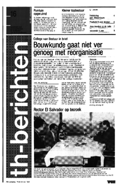 Voorzijde van magazine: TH berichten 16 - 9 december 1983