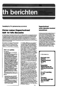 Voorzijde van magazine: TH berichten 36 - 14 mei 1976