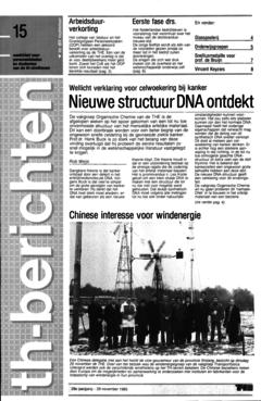 Voorzijde van magazine: TH berichten 15 - 29 november 1985