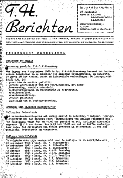 Voorzijde van magazine: TH berichten 3 - 28 september 1960