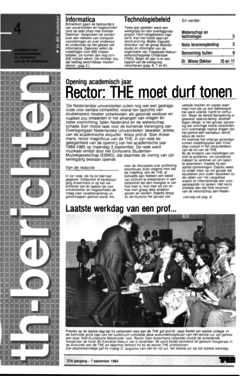 Voorzijde van magazine: TH berichten 4 - 7 september 1984