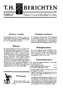 Voorzijde van magazine: TH berichten 5 - 19 oktober 1962
