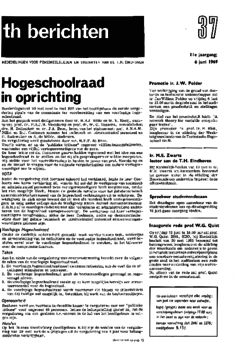 Voorzijde van magazine: TH berichten 37 - 6 juni 1969