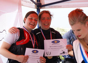 Birgit van der Stigchel (links) en Irene Kaashoek. Birgit van der Stigchel (links) en Irene Kaashoek.