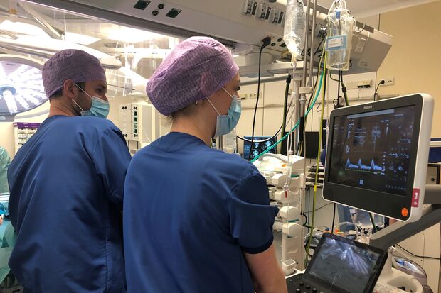 Home Stretch | Blood flow visualized with ultrasound in neck