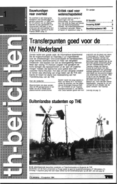 Voorzijde van magazine: TH berichten 1 - 10 augustus 1984