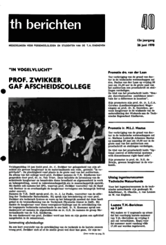 Voorzijde van magazine: TH berichten 40 - 26 juni 1970