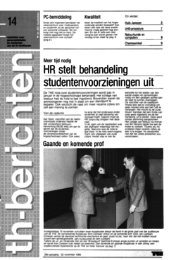 Voorzijde van magazine: TH berichten 14 - 22 november 1985