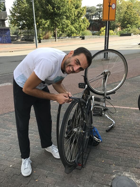 Typically Dutch: fixing your flat tire.