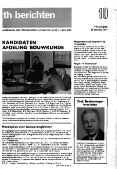 Voorzijde van magazine: TH berichten 10 - 29 oktober 1971