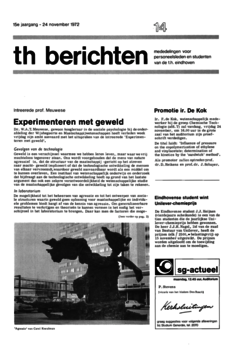 Voorzijde van magazine: TH berichten 14 - 24 november 1972