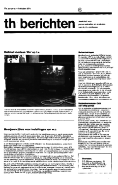 Voorzijde van magazine: TH berichten 6 - 4 oktober 1974