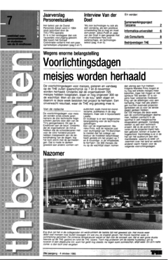 Voorzijde van magazine: TH berichten 7 - 4 oktober 1985