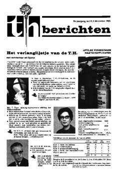 Voorzijde van magazine: TH berichten 13 - 3 december 1965