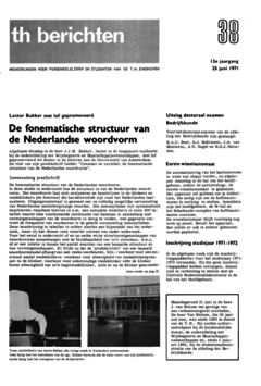 Voorzijde van magazine: TH berichten 38 - 25 juni 1971