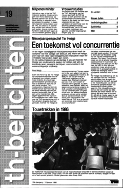 Voorzijde van magazine: TH berichten 19 - 10 januari 1986