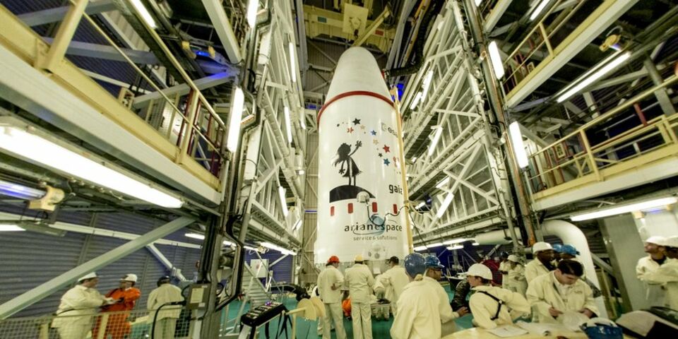 De satelliet Gaia, klaar voor lancering in Kourou in Frans Guyana. Foto | ESA