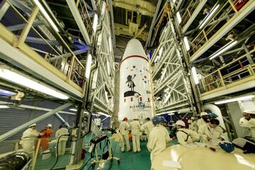 De satelliet Gaia, klaar voor lancering in Kourou in Frans Guyana. Foto | ESA