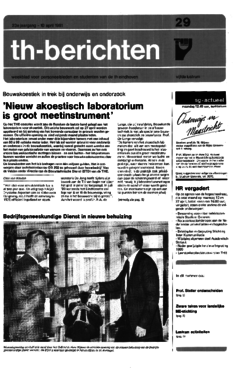 Voorzijde van magazine: TH berichten 29 - 10 april 1981