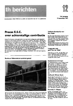 Voorzijde van magazine: TH berichten 12 - 12 november 1971