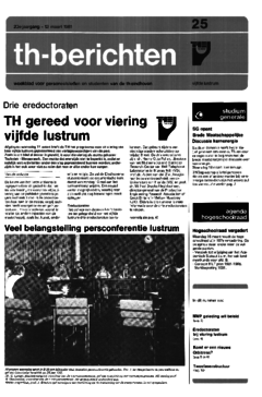 Voorzijde van magazine: TH berichten 25 - 13 maart 1981