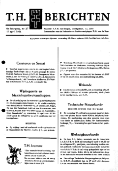 Voorzijde van magazine: TH berichten 27 - 17 april 1964