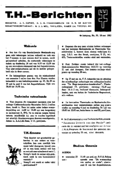 Voorzijde van magazine: TH berichten 30 - 18 mei 1962