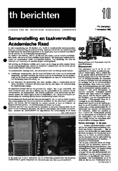 Voorzijde van magazine: TH berichten 10 - 1 november 1968