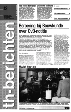 Voorzijde van magazine: TH berichten 12 - 2 november 1984