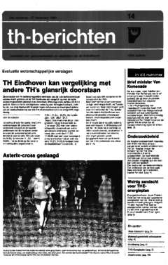 Voorzijde van magazine: TH berichten 14 - 27 november 1981