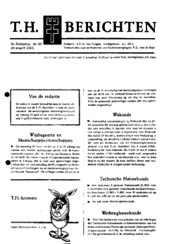 Voorzijde van magazine: TH berichten 25 - 20 maart 1964