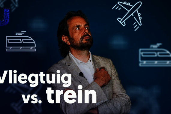 In this video Van de Weijer explains (from 1.44 to 2.45) how the system law works and why he believes it will ensure that trains will not replace all flights. Video | Universiteit van Nederland