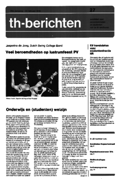 Voorzijde van magazine: TH berichten 27 - 24 februari 1978