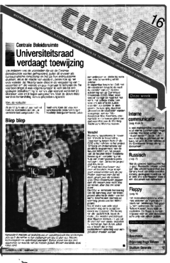 Voorzijde van magazine: Cursor 16 - 5 december 1986