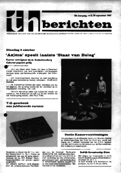 Voorzijde van magazine: TH berichten 5 - 29 september 1967
