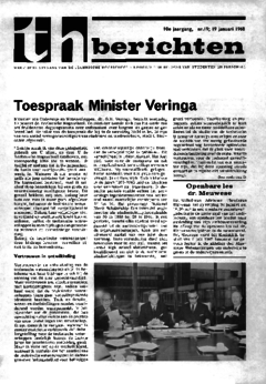 Voorzijde van magazine: TH berichten 19 - 19 januari 1968