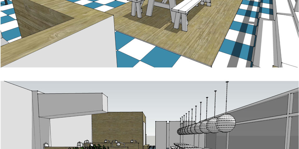 Impressie van de Flexroom. Illustraties | Mirjam Houben Interieurarchitect