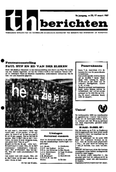 Voorzijde van magazine: TH berichten 25 - 17 maart 1967