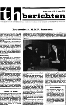 Voorzijde van magazine: TH berichten 28 - 25 maart 1966