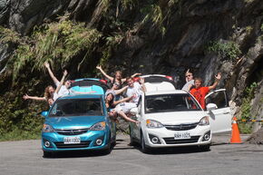 Taroko Gorge (I am the one hanging out of the white car).