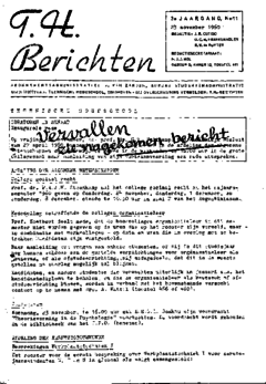 Voorzijde van magazine: TH berichten 11 - 23 november 1960