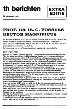 Voorzijde van magazine: TH berichten 10 extra editie - 29 oktober 1971