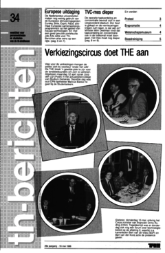 Voorzijde van magazine: TH berichten 34 - 16 mei 1986