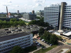 Uitzicht over de campus.