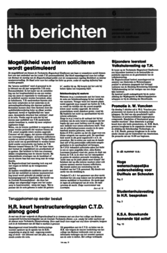 Voorzijde van magazine: TH berichten 6 - 1 oktober 1976