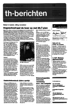 Voorzijde van magazine: TH berichten 12 - 4 november 1977