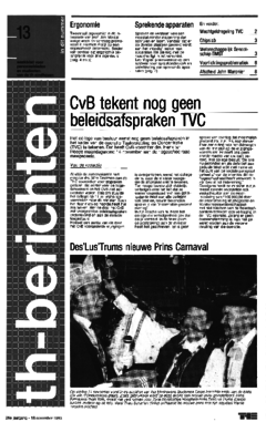 Voorzijde van magazine: TH berichten 13 - 18 november 1983