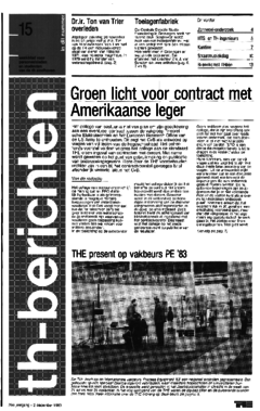 Voorzijde van magazine: TH berichten 15 - 2 december 1983